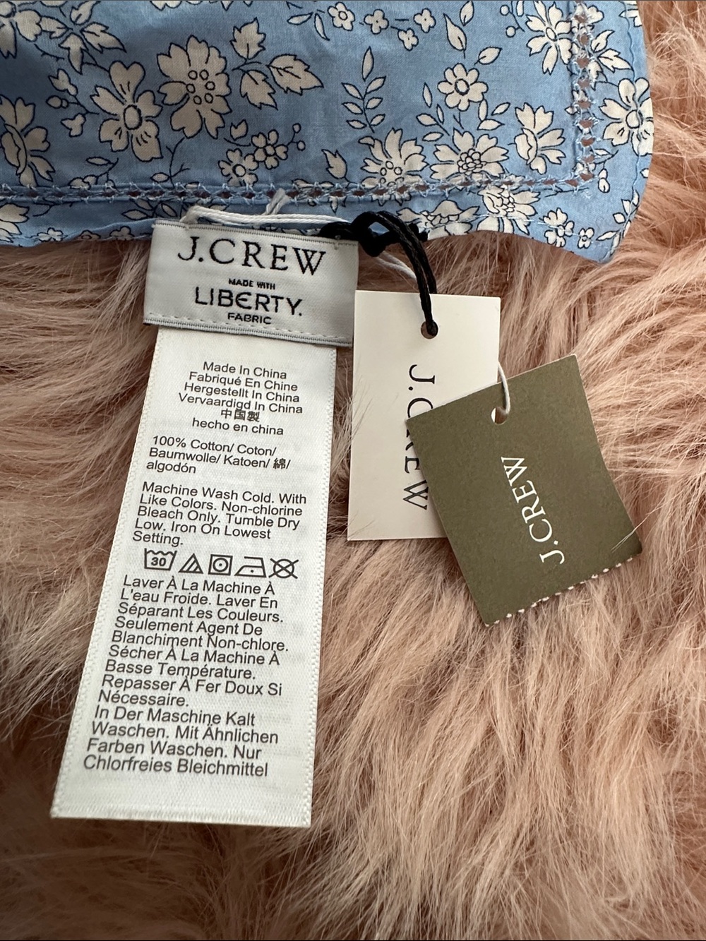 J. Crew Liberty Floral Print Square head Scarf / NECK Bandana blue white NWT - Picture 3 of 5